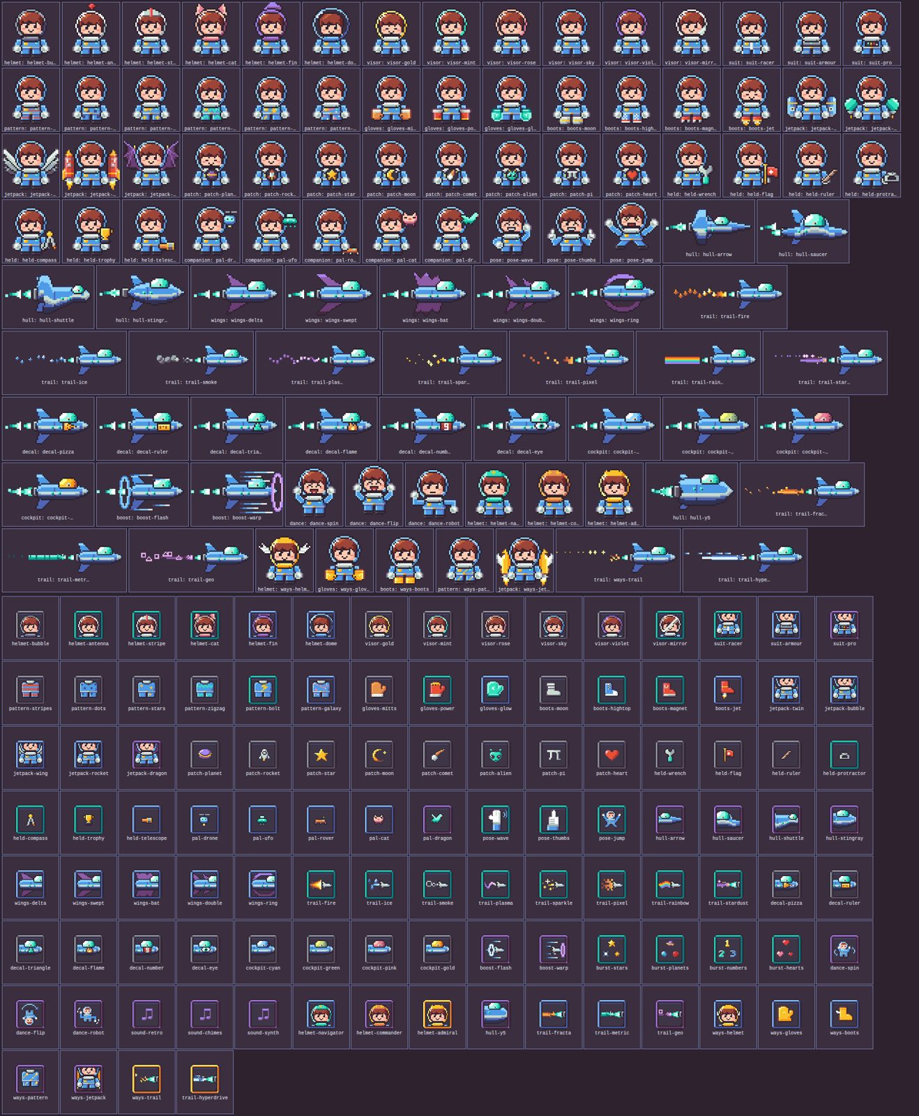 Outfits, companions and ship parts from the Maths Mission shop